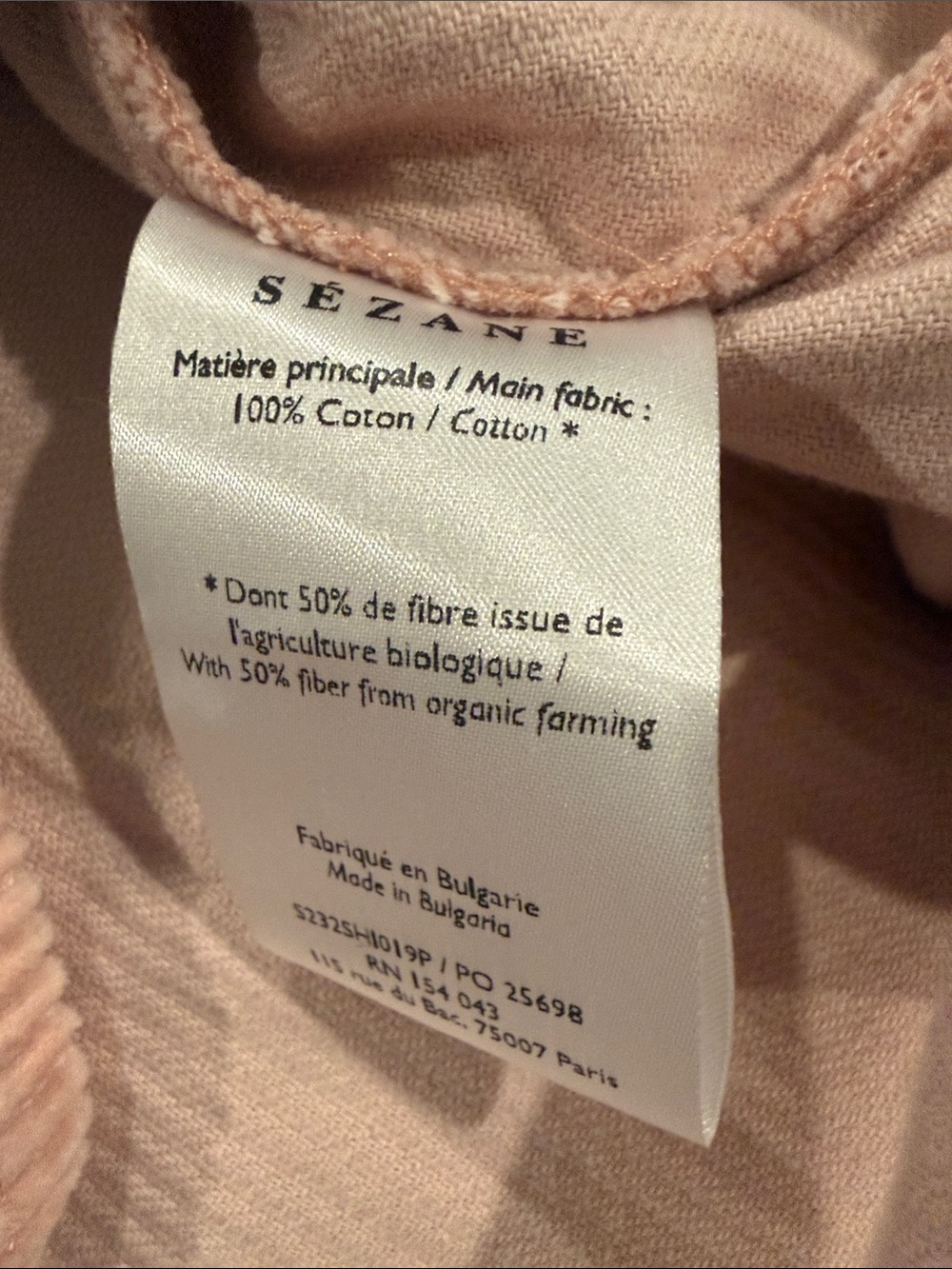 Sezane Sandrine Shirt Light Pink - Size 12 - Picture 4 of 4